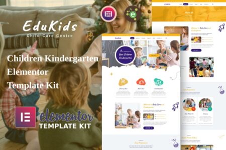 Edu Kids Children Kindergarten Elementor Template Kit