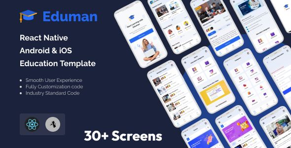 Eduman – React Native Android & iOS Education Template 1 Eduman React Native Android & iOS Education Template