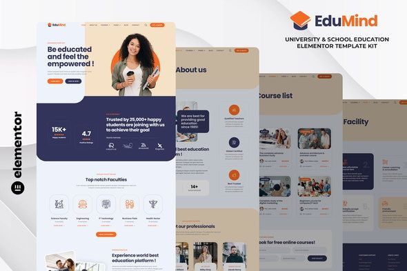 Edumind – University School Education Elementor Template Kit 1 Edumind – University School Education Elementor Template Kit