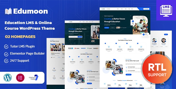 Edumoon - Education & Online Course LMS WordPress Theme + RTL 1 Edumoon Education & Online Course LMS WordPress Theme