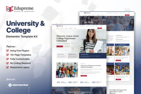 Edupreme University & College Elementor Template Kit