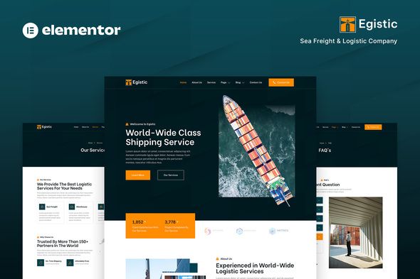 Egistic – Sea Freight Logistic Company Elementor Template Kit 1 Egistic Sea Freight Logistic Company WordPress Theme