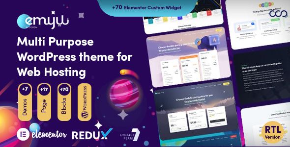 Emyui – Multipurpose Web Hosting WordPress Theme 1 Emyui Multi Purpose WordPress Theme