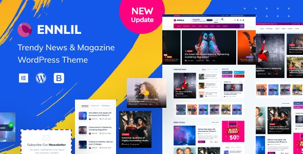 Ennlil - Modern Magazine WordPress Theme with Dark Mode + WooCommerce 1 Ennlil Modern Magazine WordPress Theme