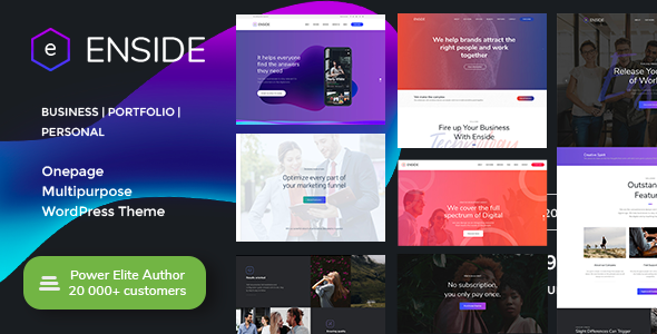 Enside - Multipurpose Onepage Landing Page WordPress Theme 1 Enside - Multipurpose Onepage Landing Page WordPress Theme