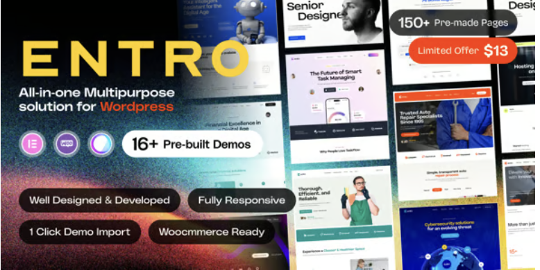 Entro – All in One Multipurpose Elementor WordPress Theme 1 Entro – All in One Multipurpose WordPress Theme