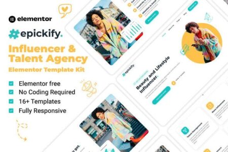 Epickify Influencer and Talent Agency Elementor Template Kit