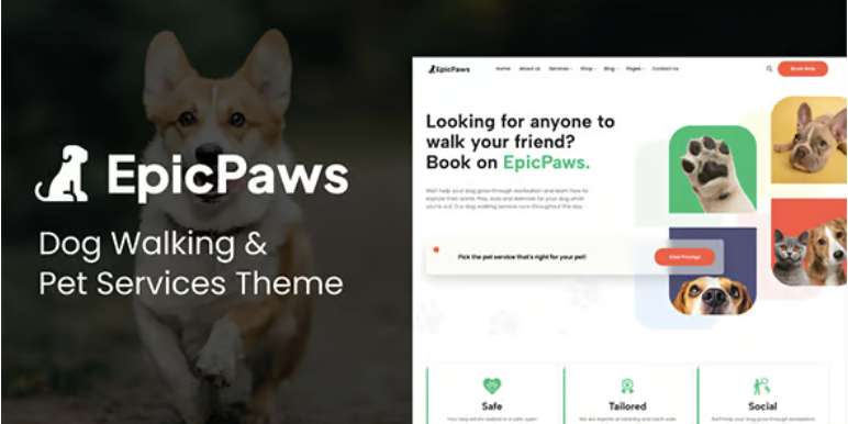EpicPaws - Dog Walking & Pet Services Theme 1 Epic Paws Dog Walking & Pet Services Theme