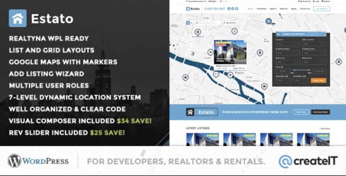 Estato – WordPress Theme for Real Estate and Developers 1 Estato WordPress Theme