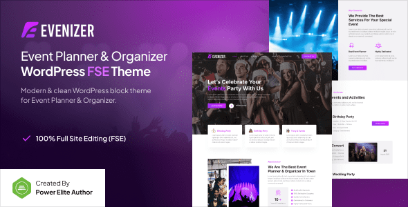 Evenizer – Event Planner & Organizer Gutenverse FSE WordPress Theme 1 Evenizer Event Planner & Organizer WordPress FSE Theme