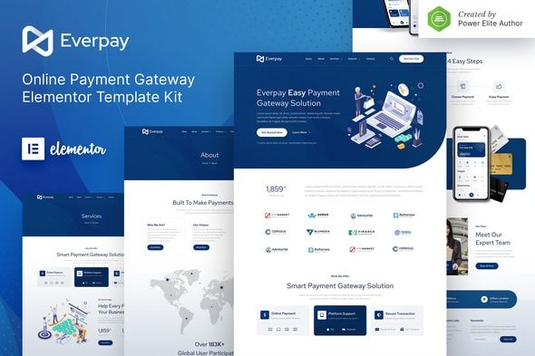 Everpay – Online Payment Gateway & Fintech Elementor Template Kit 1 Everpay – Online Payment Gateway & Fintech Elementor Template Kit