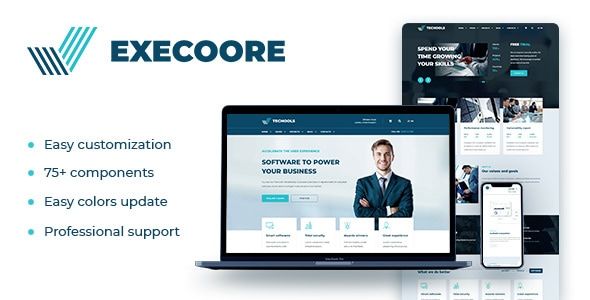 Execoore - Technology And Fintech Theme 1 Execore - Technology and Fintech WordPress Theme