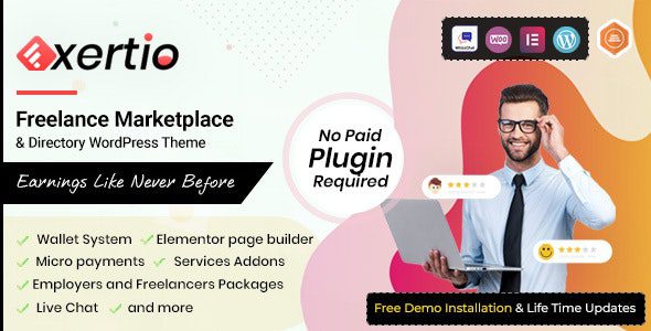 Exertio - Freelance Marketplace WordPress Theme 1 Exertio Freelance Marketplace WordPress Theme