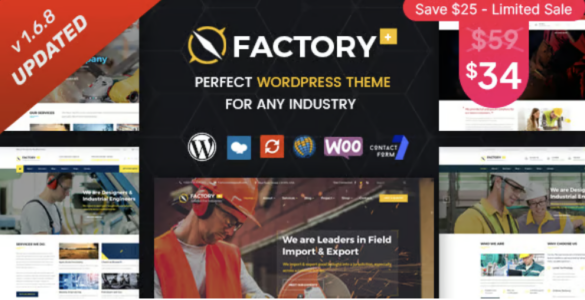 Factory Plus Industry and Construction WordPress Theme
