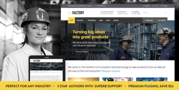 Factory Pro – Industrial Business WordPress Theme