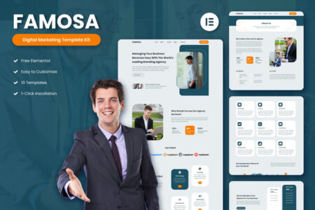 Famosa Digital Marketing Template Kit for Elementor WordPress Plugin