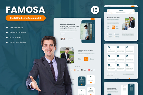 Famosa Digital Marketing Template Kit for Elementor WordPress Plugin
