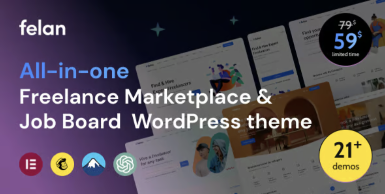 Felan - Freelance Marketplace and Job Board WordPress Theme 1 Felan Freelance Marketplace and Job Board WordPress Theme