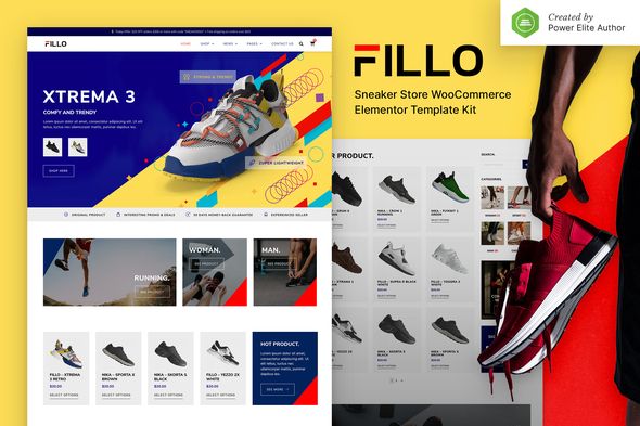 Fillo Shoes & Sneakers Store Woo Commerce Elementor Template Kit