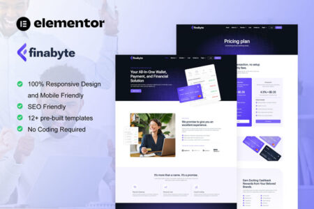 Finbyte Saas and Fintech Startup Elementor Template Kit