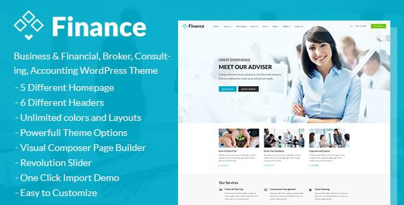 Finance – Business & Financial/ Broker/ Consulting/ Accounting WordPress Theme 1 Finance Business & Financial WordPress Theme