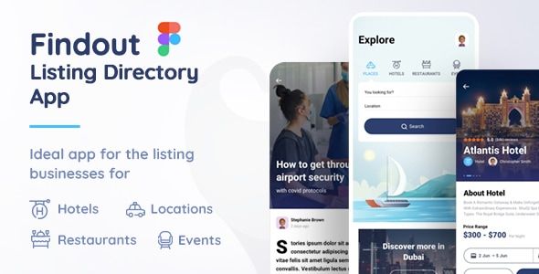 Findout – Listing Directory App Figma Template 1 Findout Listing Directory App WordPress Theme