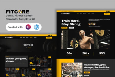 Fitcore Gym & Fitness Center Elementor Template Kit
