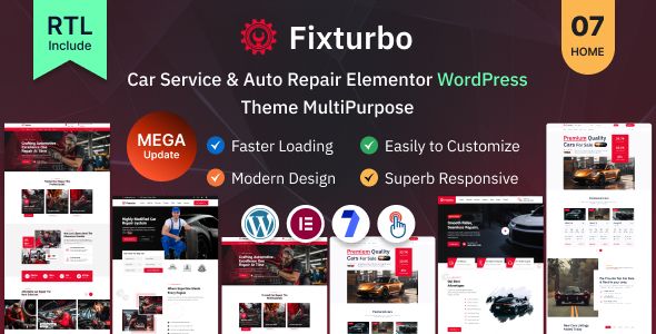 Fixturbo - Car Service & Auto Repair Elementor WordPress Theme Multipurpose 1 Fixturbo Car Service & Auto Repair WordPress Theme