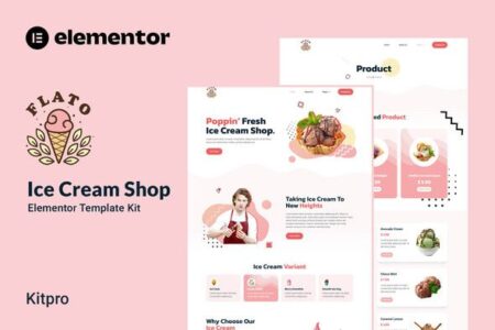 Flato – Ice Cream Shop Elementor Template Kit
