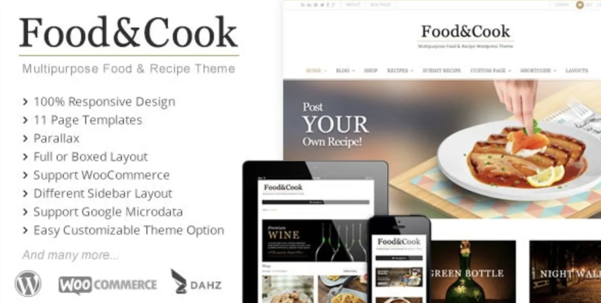 Food & Cook Pro – Multipurpose Recipe WP Theme 1 Food & Cook Pro Multipurpose Recipe WordPress Theme