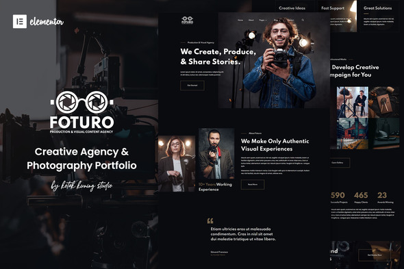 Foturo Photography Portfolio & Creative Agency Elementor Template Kit