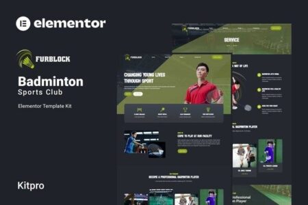 Furblock Badminton Club Elementor Template Kit