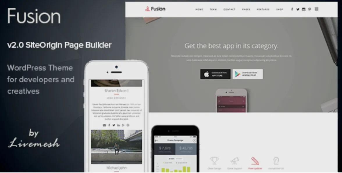 Fusion Pro – Mobile App Landing WordPress Theme 1 Fusion Pro WordPress Theme