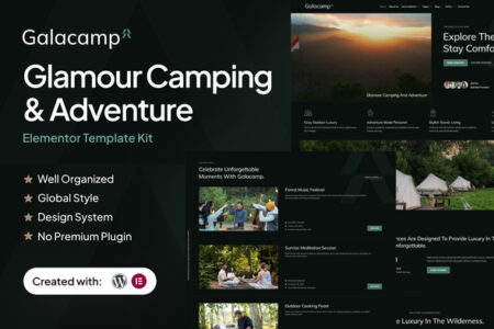 Galacamp Glamour Camping & Adventure Elementor Template Kit