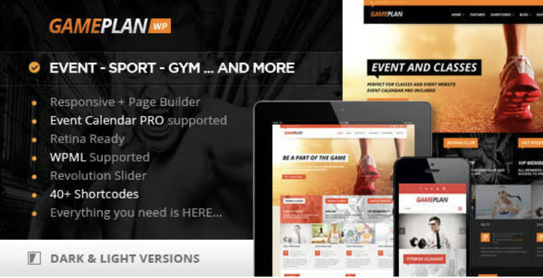 Gameplan - Event and Gym Fitness WordPress Theme 1 Gameplan - Event and Gym Fitness WordPress Theme