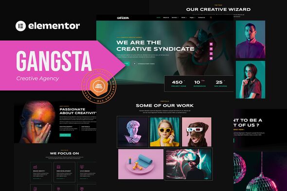 Gangsta Creative Agency & Portfolio Elementor Template Kit