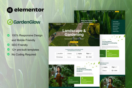 Garden Glow Gardening & Landscape Elementor Pro Template Kit