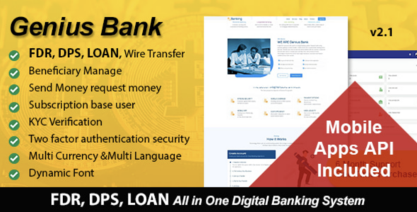 Genius Bank All in One Digital Banking System WordPress Theme