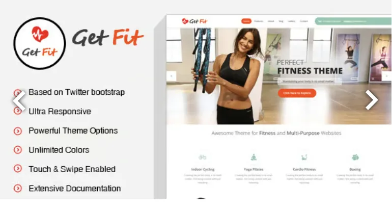 GetFit - Fitness Gym WordPress Theme 1 Get Fit WordPress Theme
