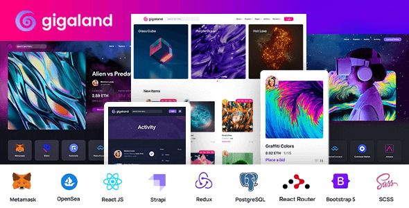 Gigaland - NFT Marketplace React Js Template 1 Gigaland NFT Marketplace React Js Template