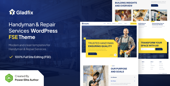 Gladfix – Handyman & Repair Services Gutenverse FSE WordPress Block Theme 1 Gladfix Handyman & Repair Services WordPress FSE Theme