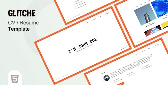 Glitche - CV Resume Template 1 Glitche CV Resume Template WordPress Theme