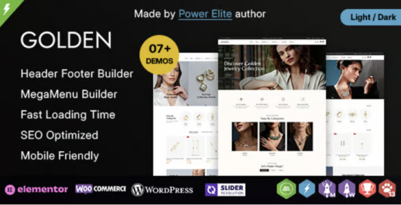 Golden Jewelry Store and Gem Stone WordPress Theme