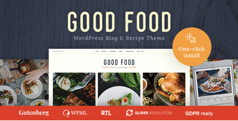 Good Food - Recipe Magazine & Culinary Blog Theme 1 Good Food WordPress Blog & Recipe Theme