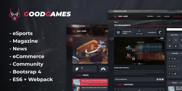 Good Games - eSports & Magazine Gaming Template 1 Good Games eSports & Magazine Gaming Template
