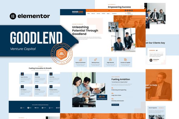 Goodlend Venture Capital Elementor Template Kit