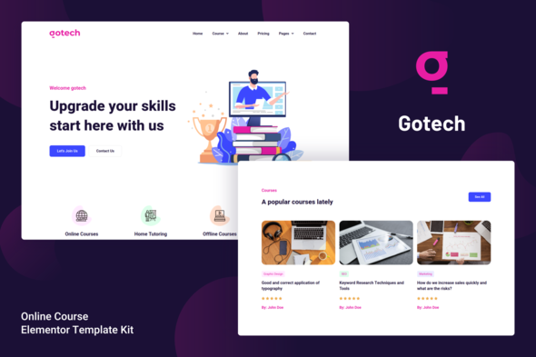 Gotech Online Course Elementor Template Kit
