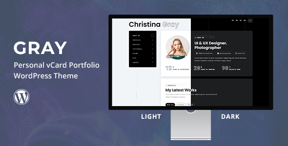 Gray - Personal Portfolio WordPress Theme 1 Gray Personal Portfolio WordPress Theme