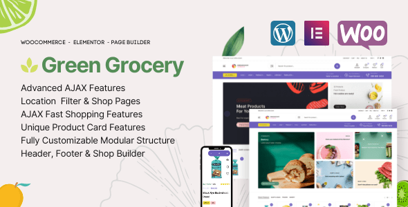 Green Grocery - Grocery Store Organic Food WordPress Theme 1 Green Grocery WordPress Theme