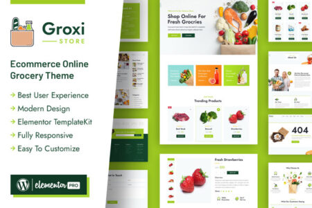 Groxi Grocery Store Elementor Template Kit